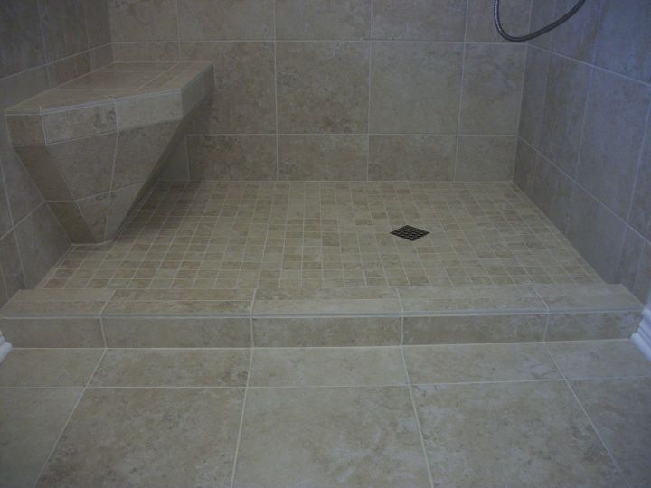 Tile Shower With Accent Diamond N, How To Tile Shower Floor With Slope